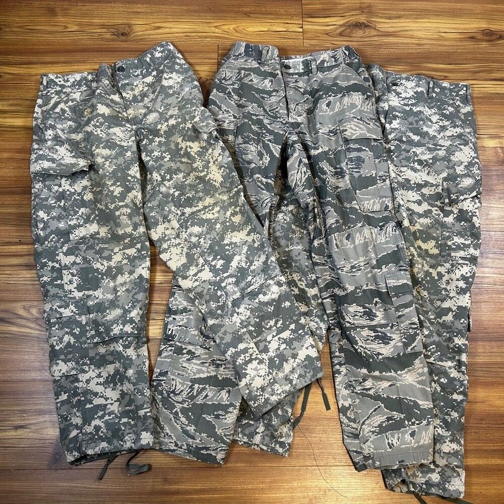 Lot of 3 US Military Camo Pants ACU Digital OCP ABU Tiger Stripe Medium Regular